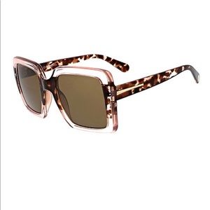 Blush CrystalTortoise Oversized Square Sunglasses